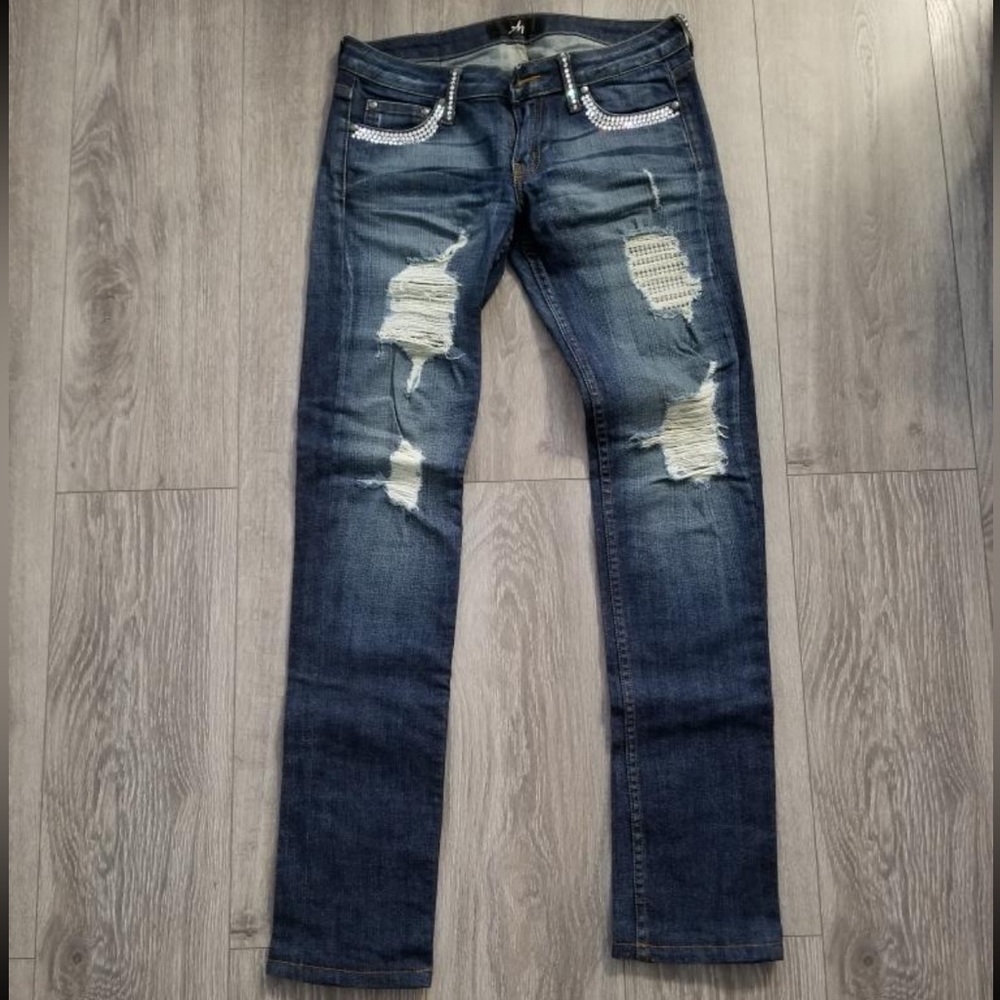 Swarovski Crystal Ripped Jeans
